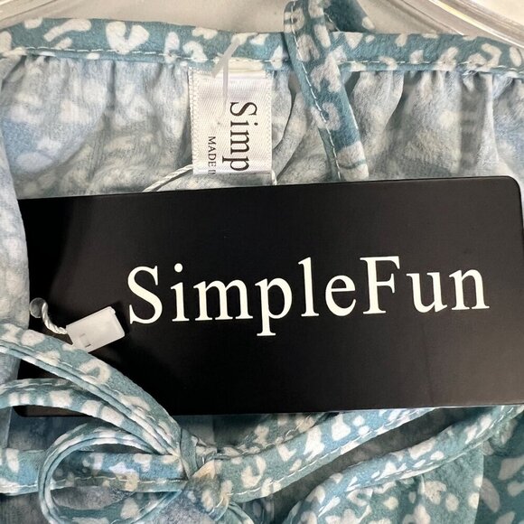 Simple Fun Women's Short Sleeve Keyhole Top Size Medium New - Picture 8 of 9
